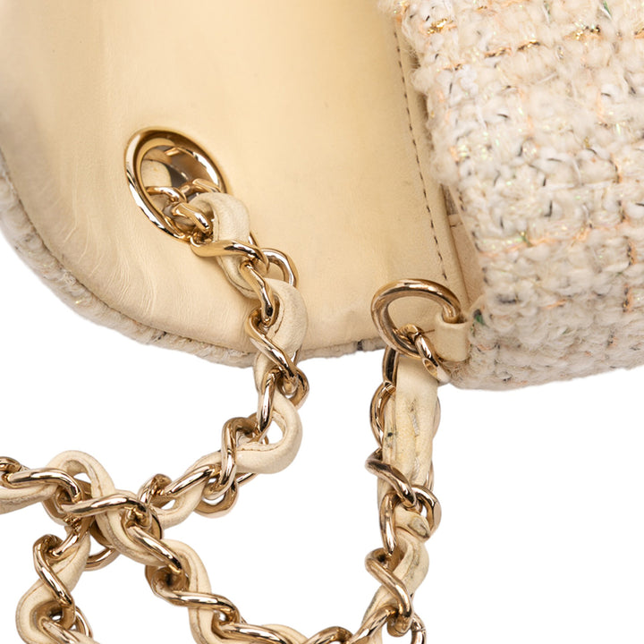 Chanel Mini Rectangular Classic Tweed Simple rabat Marron – GABY PARIS Authentique