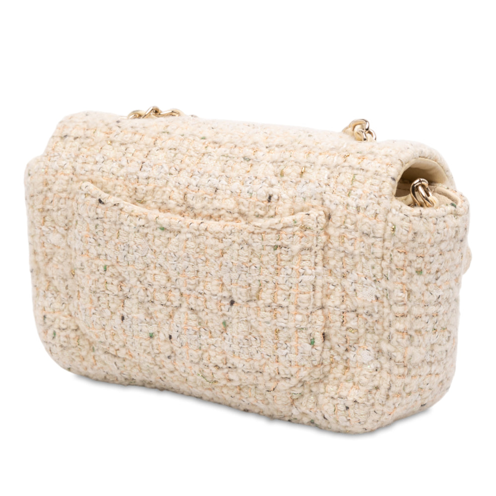 Chanel Mini Rectangular Classic Tweed Simple rabat Marron – GABY PARIS Authentique