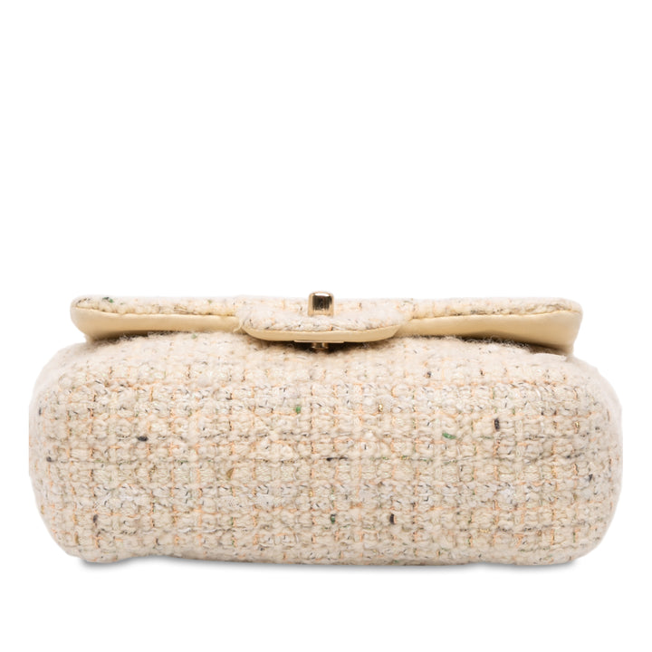 Chanel Mini Rectangular Classic Tweed Simple rabat Marron – GABY PARIS Authentique