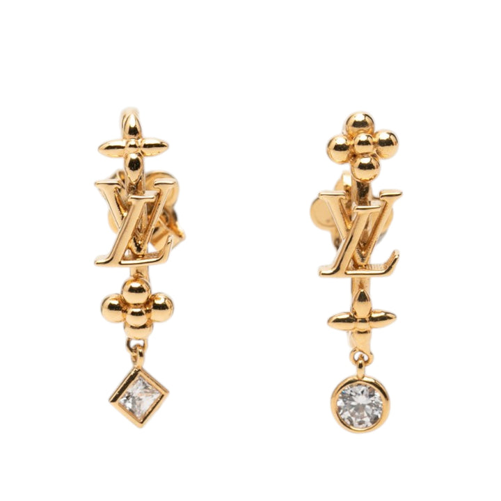 Louis Vuitton plaqué Strass LV In The Sky fermoir poussette Boucles d’oreilles