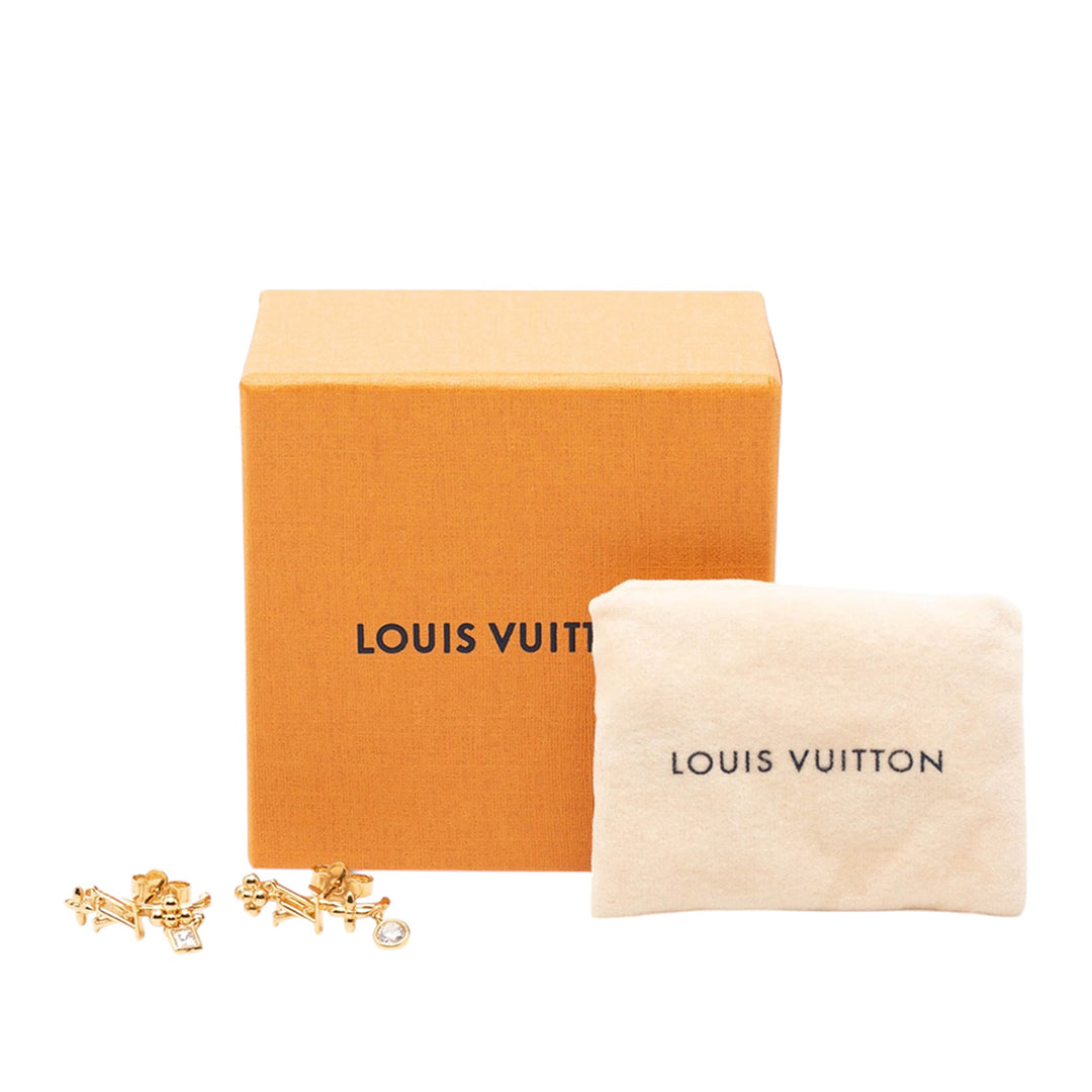 Louis Vuitton plaqué Strass LV In The Sky fermoir poussette Boucles d’oreilles