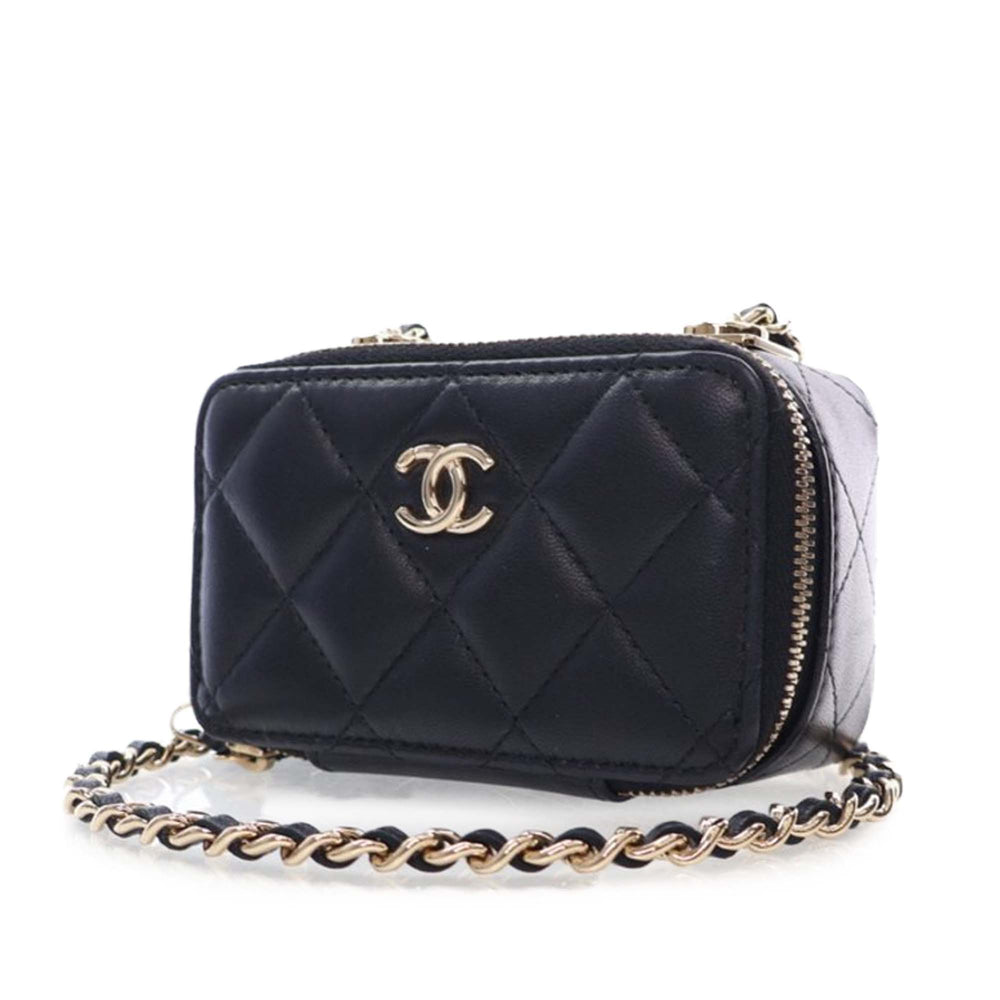 Chanel Mini Cuir d’agneau Trendy CC Cardholder With Chain Noir – GABY PARIS Authentique