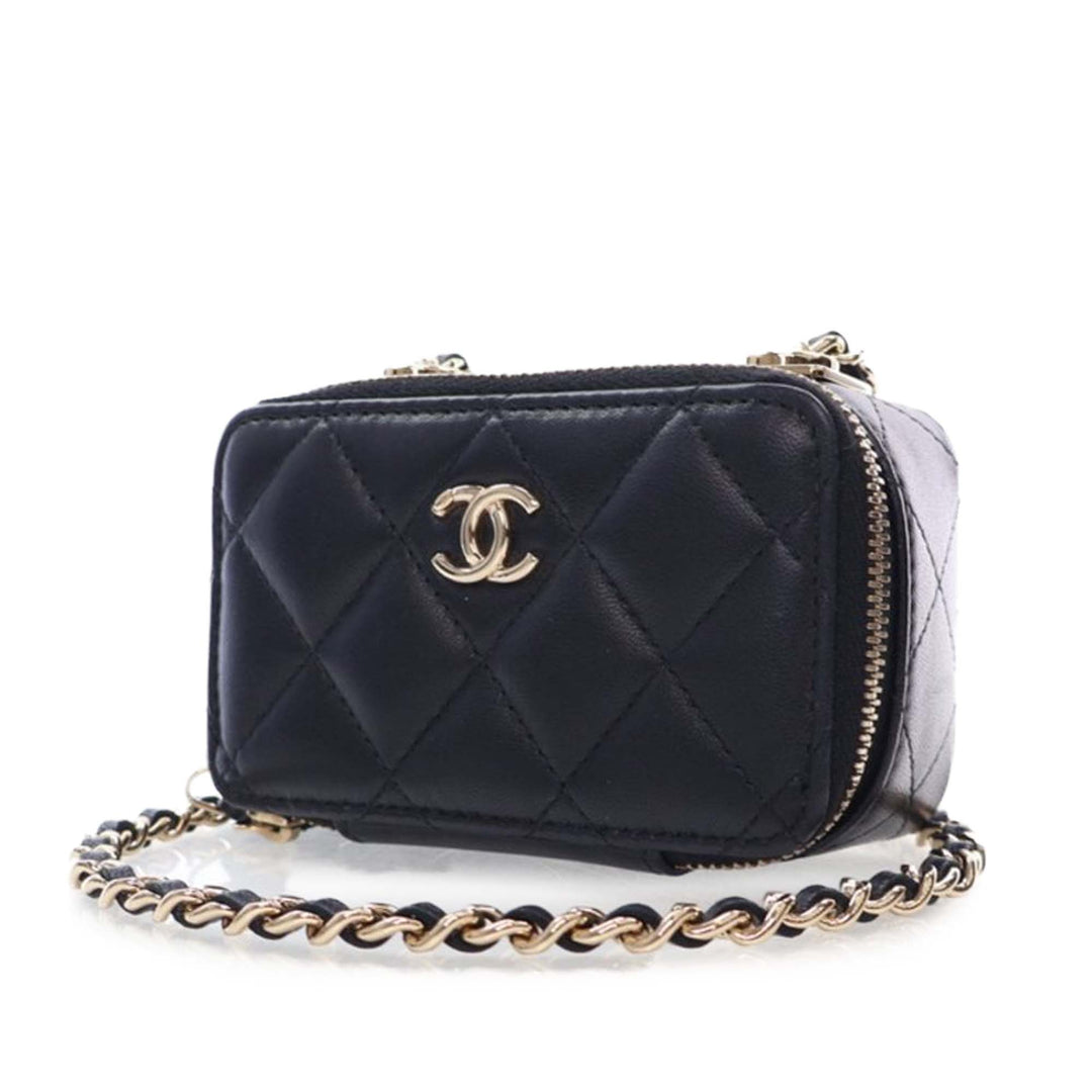 Chanel Mini Cuir d’agneau Trendy CC Cardholder With Chain Noir – GABY PARIS Authentique
