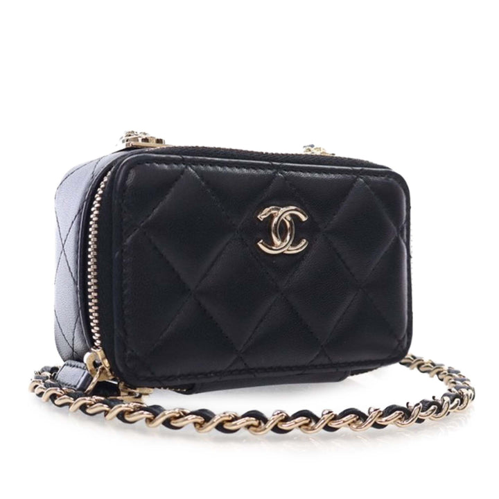 Chanel Mini Cuir d’agneau Trendy CC Cardholder With Chain Noir – GABY PARIS Authentique