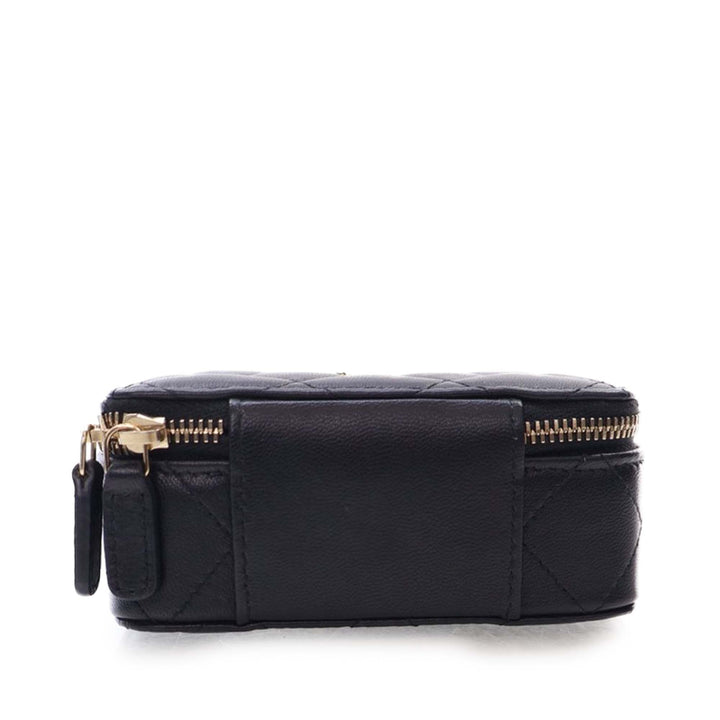 Chanel Mini Cuir d’agneau Trendy CC Cardholder With Chain Noir – GABY PARIS Authentique