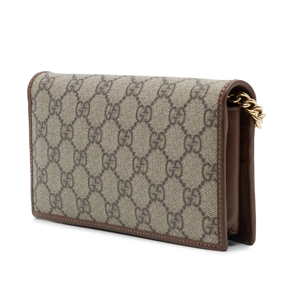Gucci Sac bandoulière Horsebit 1955 Wallet on Chain GG Supreme Beige – vue 2 – GABY PARIS