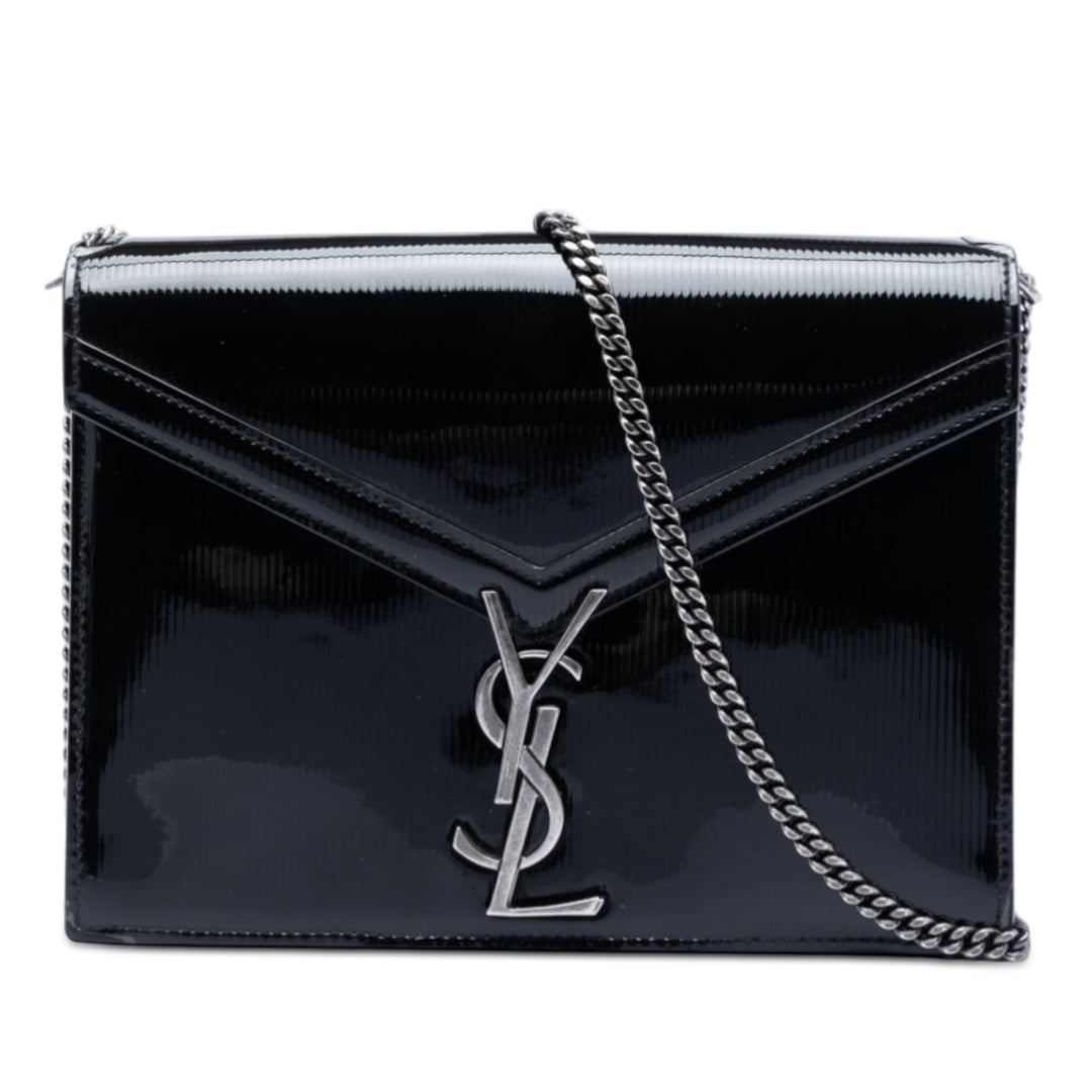 Saint Laurent Cuir verni Monogram Cassandra Clasp Sac