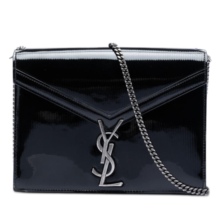 Saint Laurent Cuir verni Monogram Cassandra Clasp Sac
