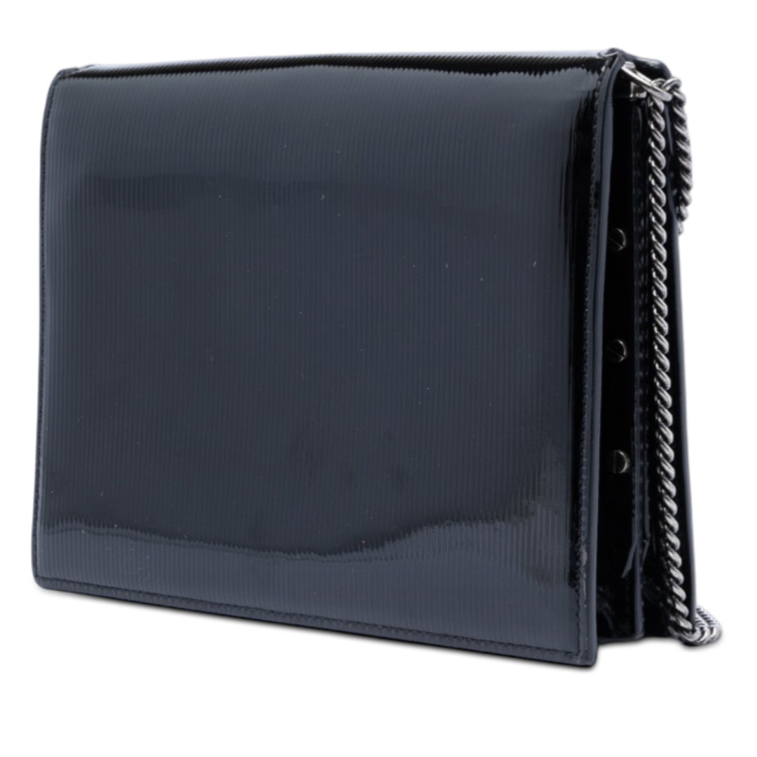 Saint Laurent Cuir verni Monogram Cassandra Clasp Sac