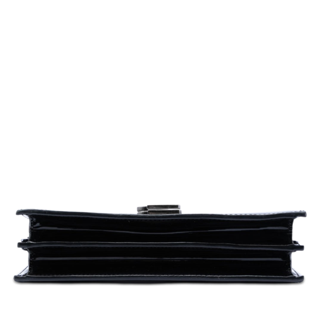 Saint Laurent Cuir verni Monogram Cassandra Clasp Sac
