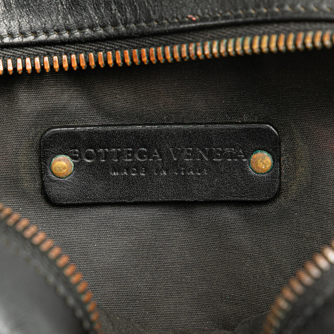 Nappa Intrecciato Front Pocket Crossbody Black - Gaby Paris