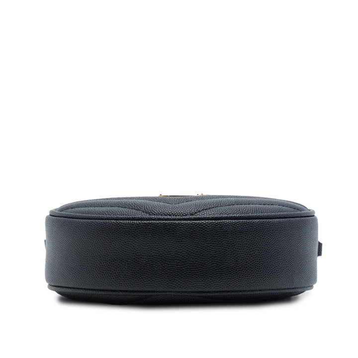 Saint Laurent Chevron Grain De Poudre Rond Vinyle Sac caméra