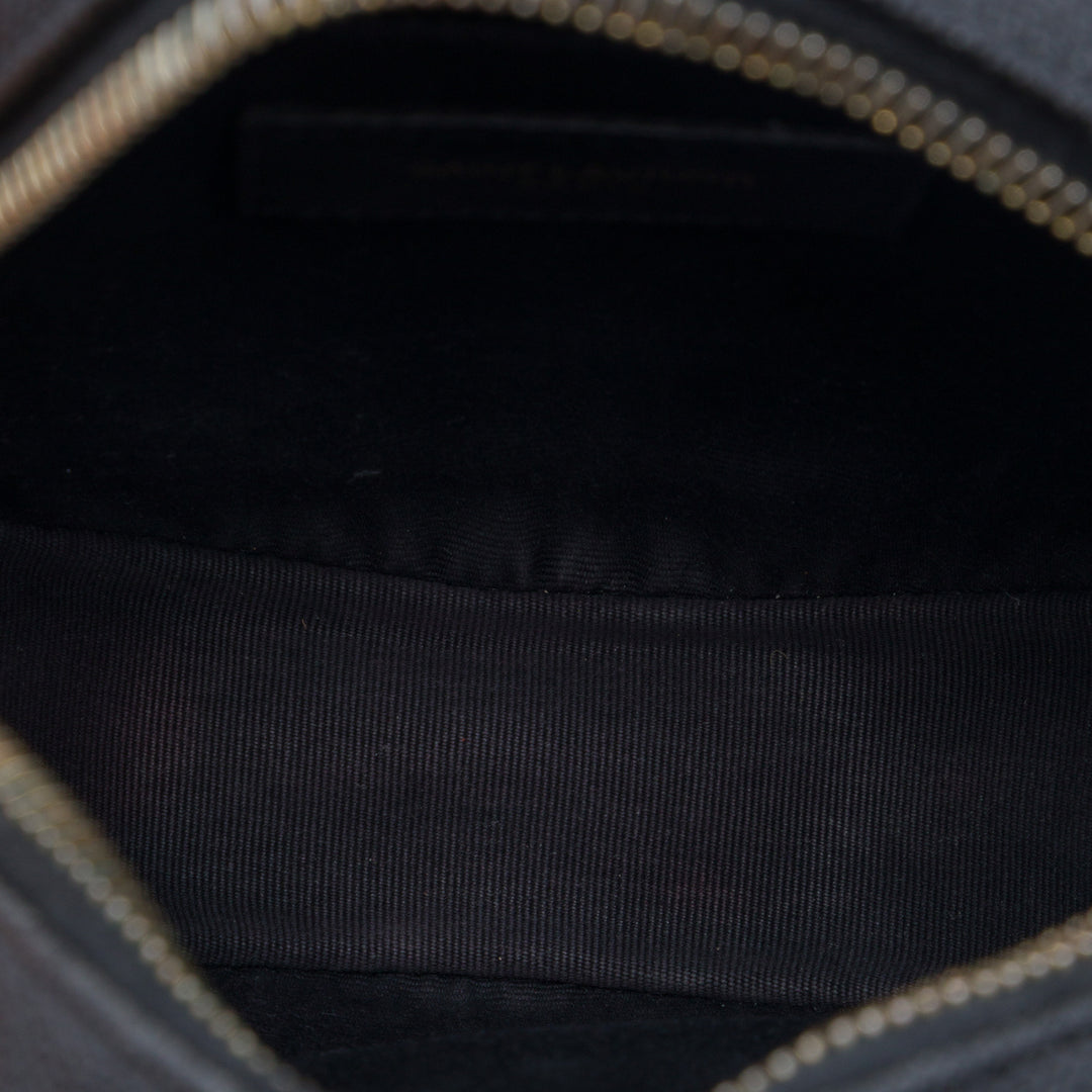Saint Laurent Chevron Grain De Poudre Rond Vinyle Sac caméra