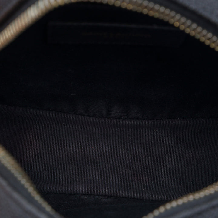 Saint Laurent Chevron Grain De Poudre Rond Vinyle Sac caméra