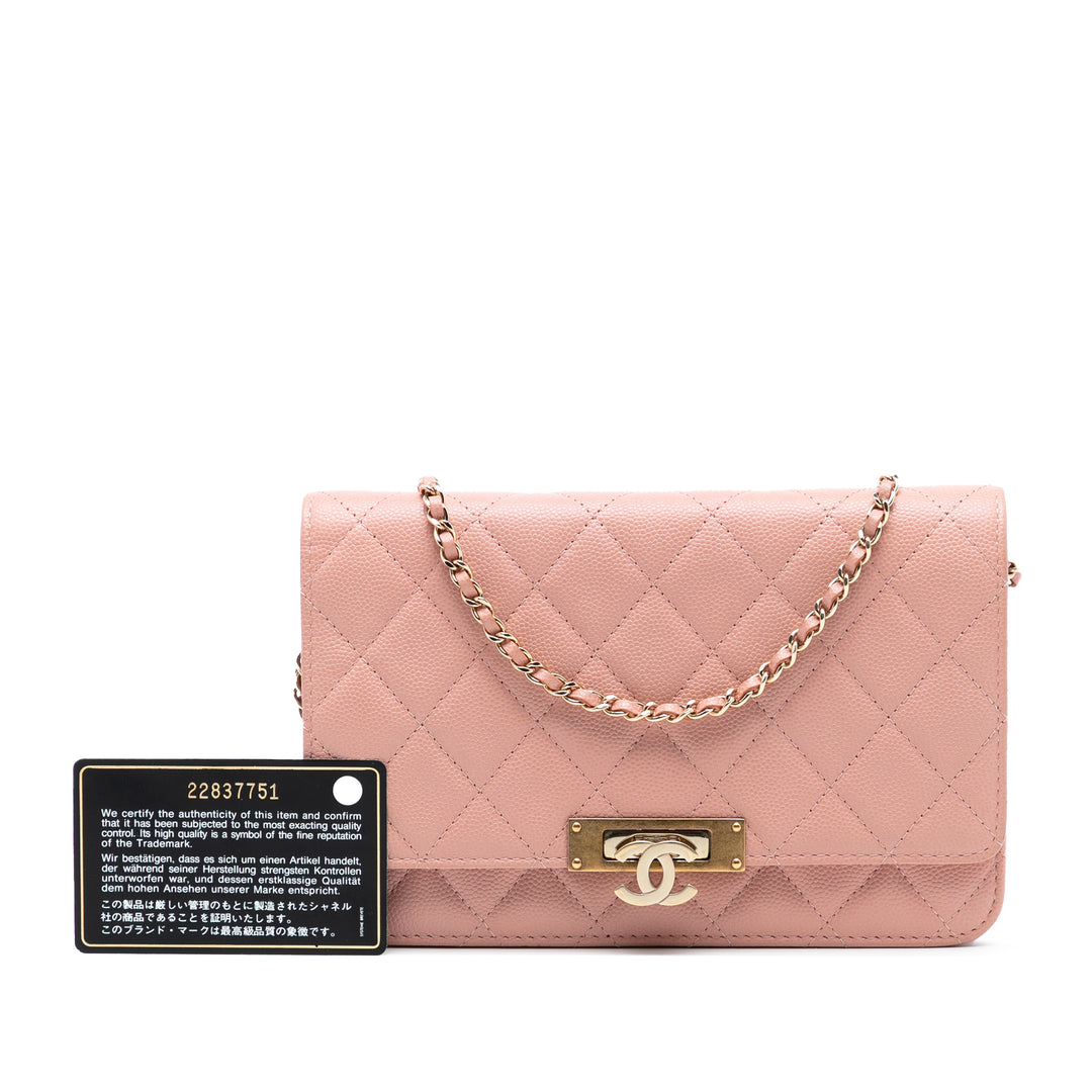 Chanel Matelassé Caviar Golden Class Wallet on Chain