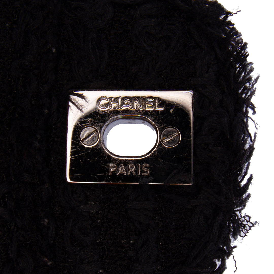 Chanel Medium Classic Tweed Simple rabat Noir