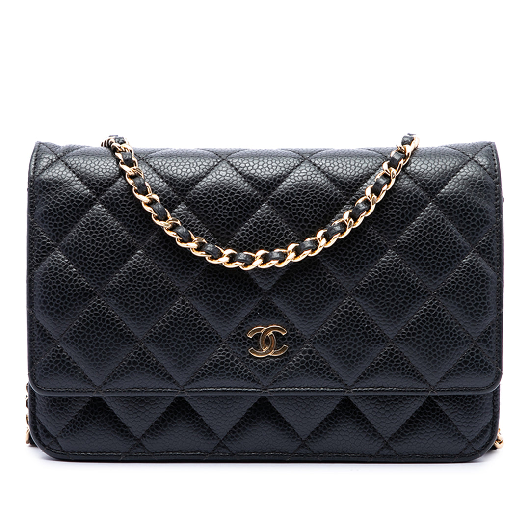 Chanel Sac bandoulière CC Matelassé Wallet on Chain Cuir caviar Noir – vue principale – GABY PARIS