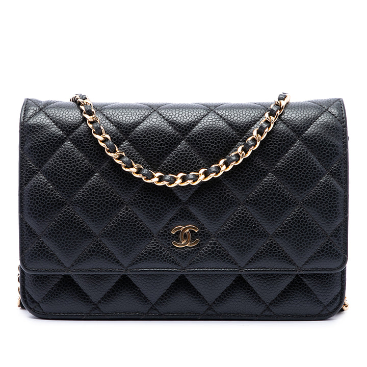 Chanel Sac bandoulière CC Matelassé Wallet on Chain Cuir caviar Noir – vue principale – GABY PARIS