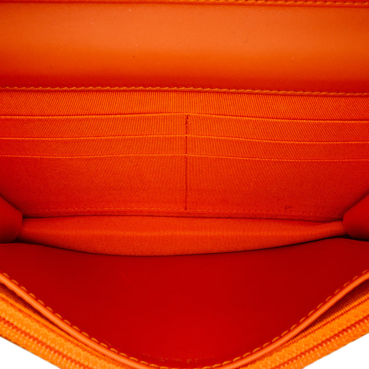 Classic Patent Wallet On Chain Orange - Gaby Paris