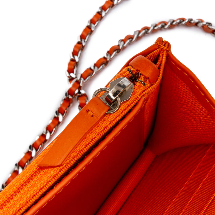 Classic Patent Wallet On Chain Orange - Gaby Paris