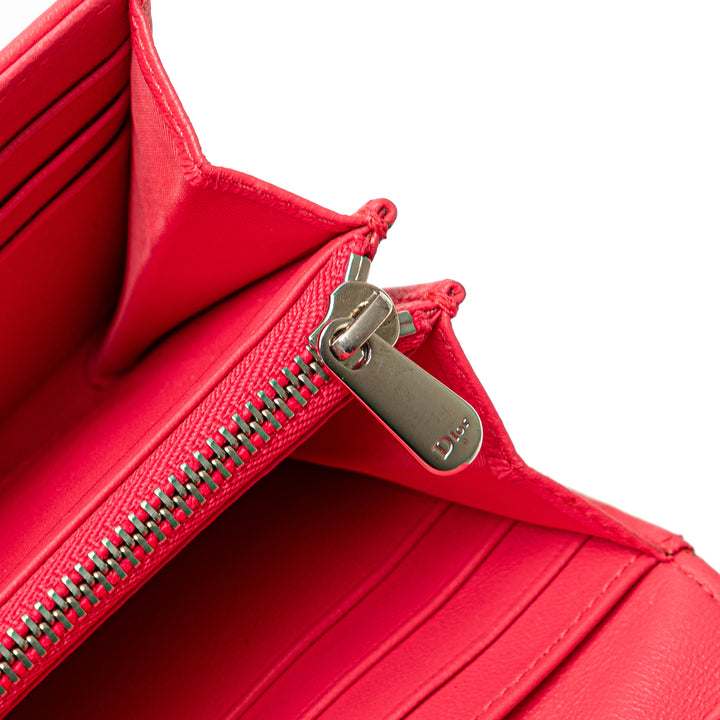 Lambskin Cannage Lady Dior Wallet On Chain Pink - Gaby Paris