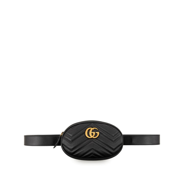 GG Marmont Matelasse Sac ceinture Cuir de veau Noir