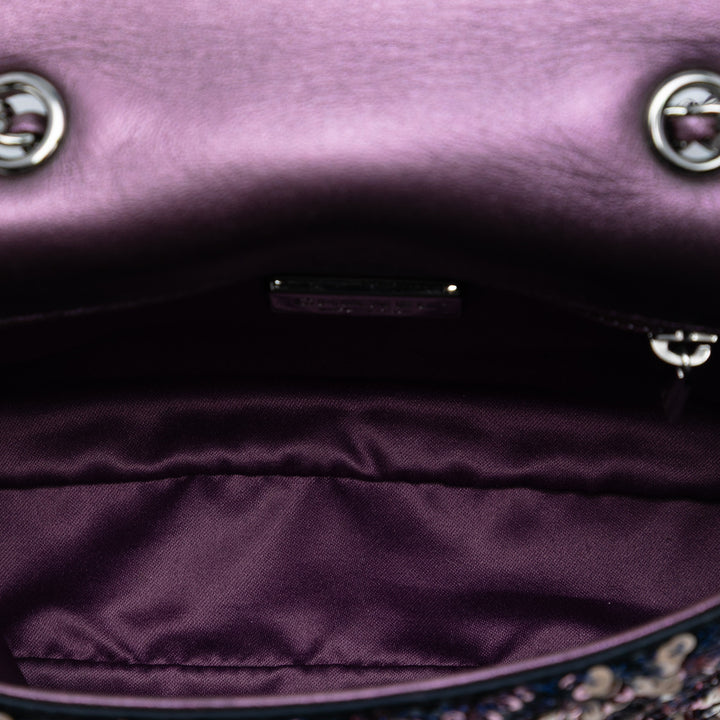 Chanel CC Matelassé Cuir d’agneau Sequins Simple rabat