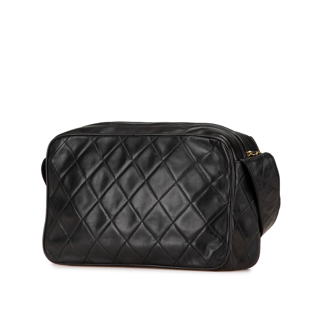 CC Quilted Lambskin Tassel Crossbody Black - Gaby Paris