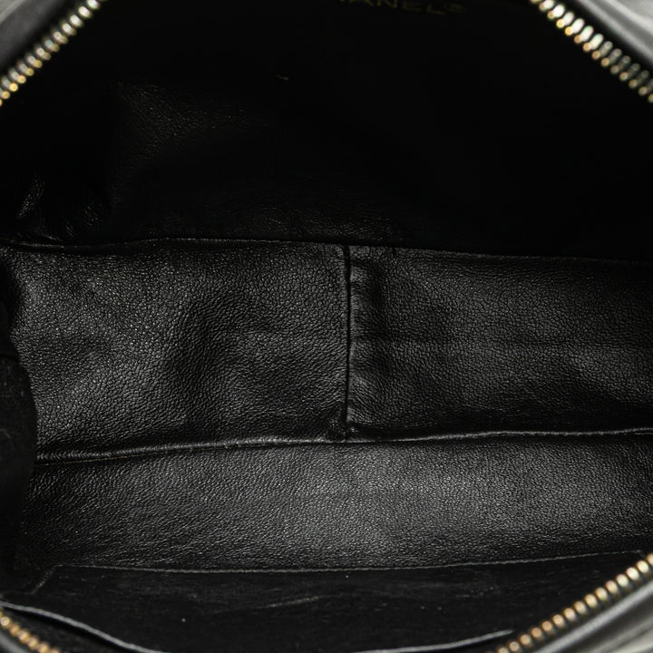 CC Quilted Lambskin Tassel Crossbody Black - Gaby Paris