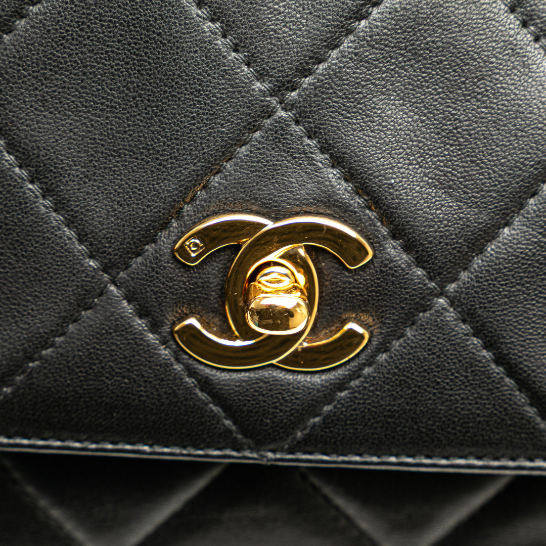 CC Quilted Lambskin Tassel Crossbody Black - Gaby Paris