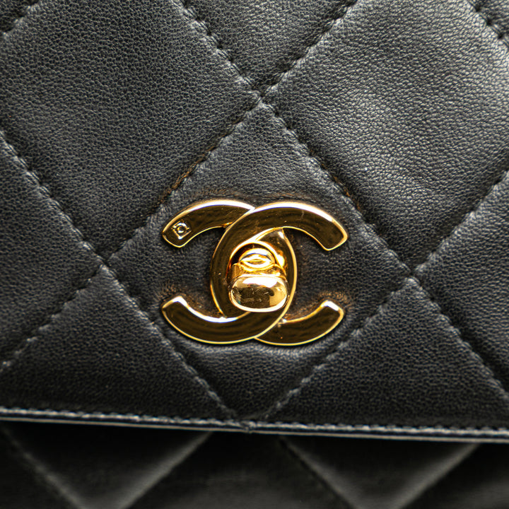 CC Quilted Lambskin Tassel Crossbody Black - Gaby Paris