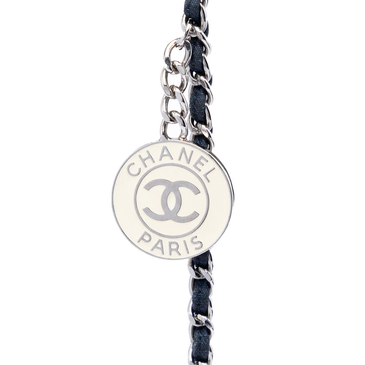 Chanel Small Bicolor Matelassé Jean Medallion à rabat