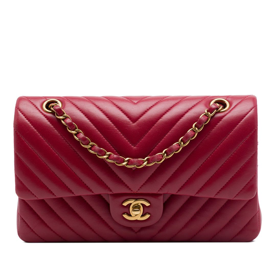 Chanel Medium Classic Chevron Cuir d’agneau Double rabat