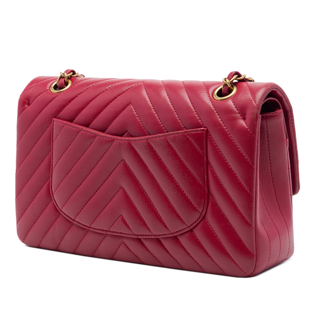 Chanel Medium Classic Chevron Cuir d’agneau Double rabat