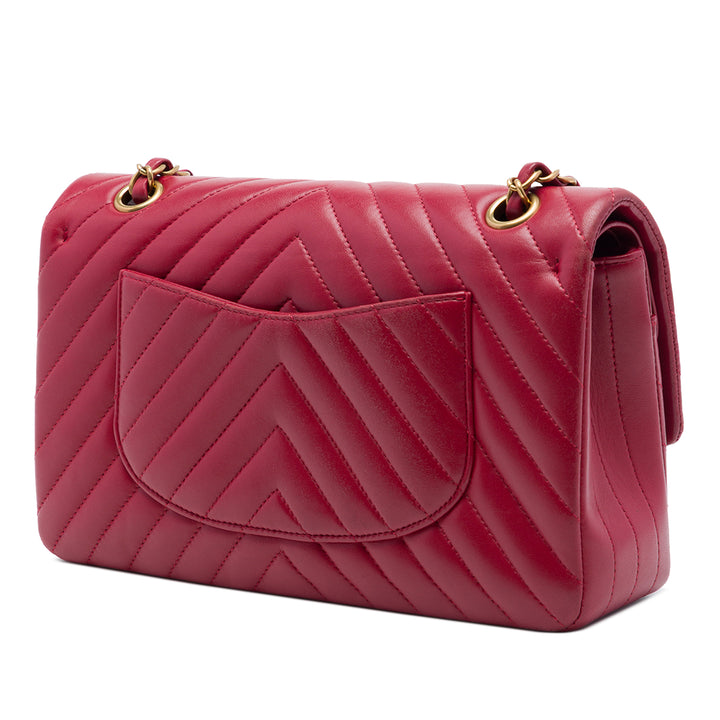 Chanel Medium Classic Chevron Cuir d’agneau Double rabat