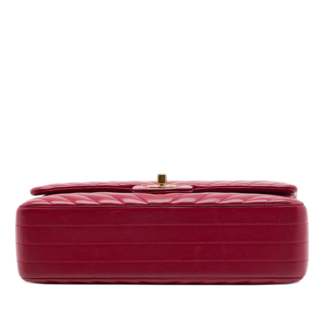 Chanel Medium Classic Chevron Cuir d’agneau Double rabat