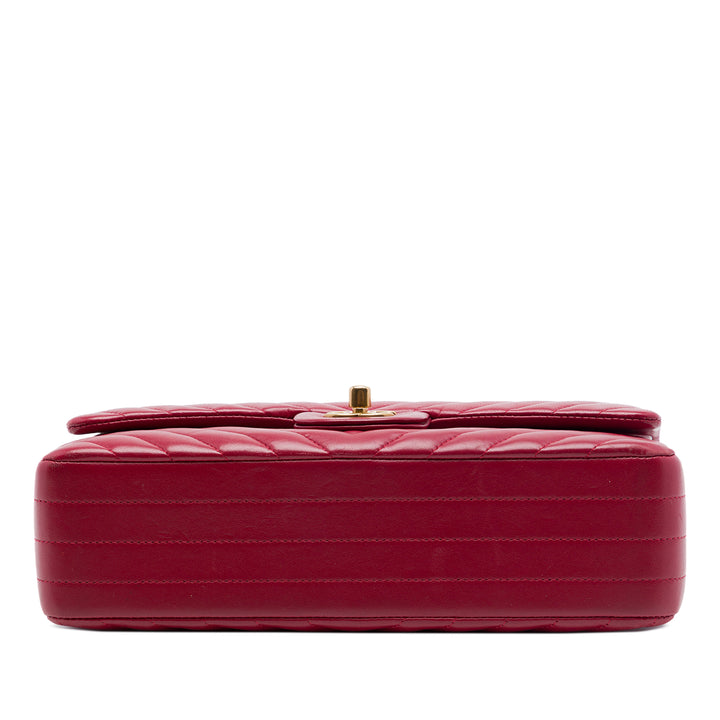 Chanel Medium Classic Chevron Cuir d’agneau Double rabat