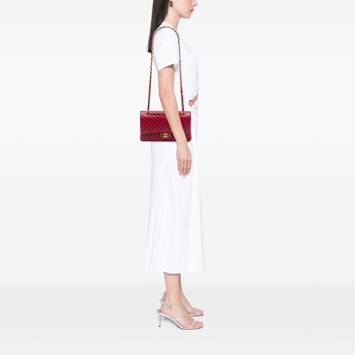 Chanel Medium Classic Chevron Cuir d’agneau Double rabat