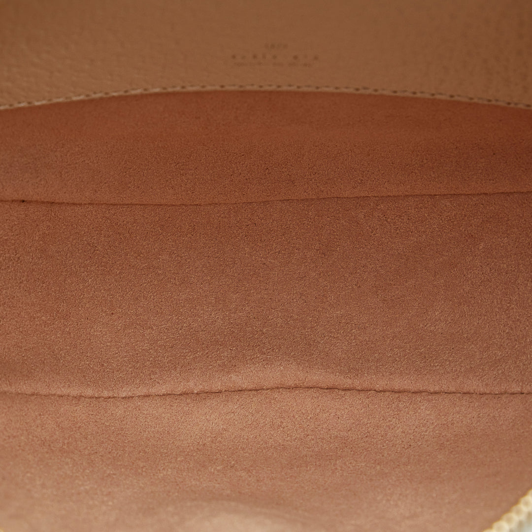 Mini Leather Round Ophidia Backpack White - Gaby Paris
