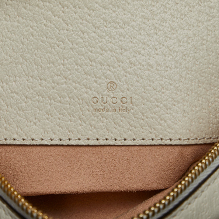 Mini Leather Round Ophidia Backpack White - Gaby Paris