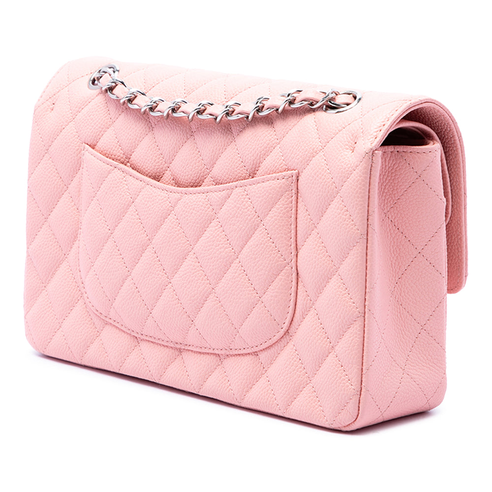 Chanel Sac porté épaule Classic Double rabat Moyen Cuir caviar Rose – vue 2 – GABY PARIS