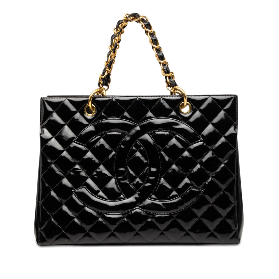 Chanel Grand CC Cuir verni Timeless Shopping Cabas