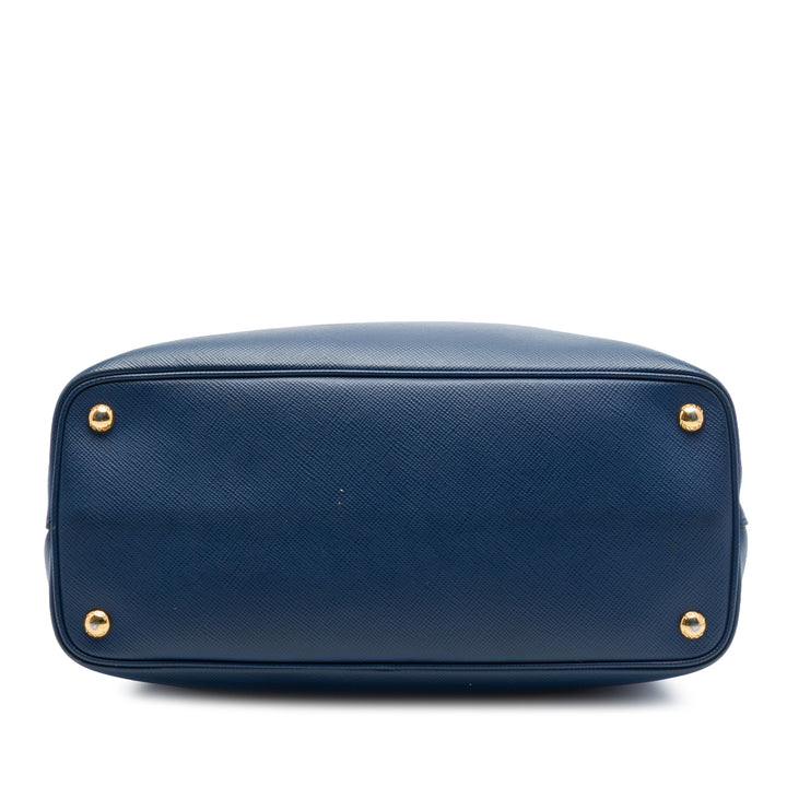 Prada Sac à main Double Poignée Saffiano Moyen Bleu – vue 3 – GABY PARIS