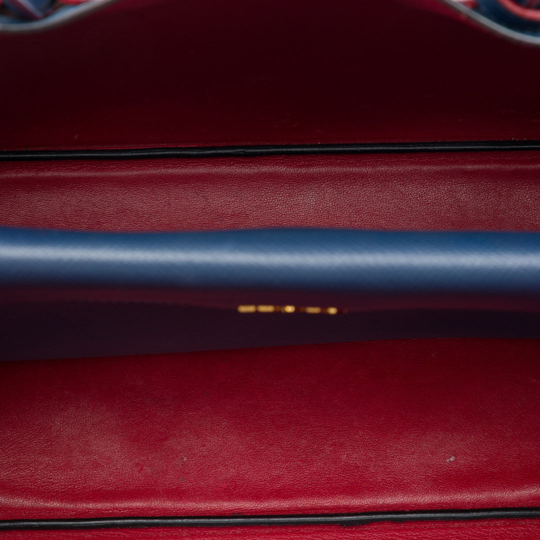 Prada Sac à main Double Poignée Saffiano Moyen Bleu – vue 4 – GABY PARIS
