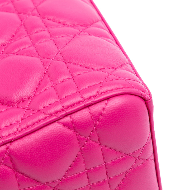Medium Lambskin Cannage Lady Dior Pink - Gaby Paris
