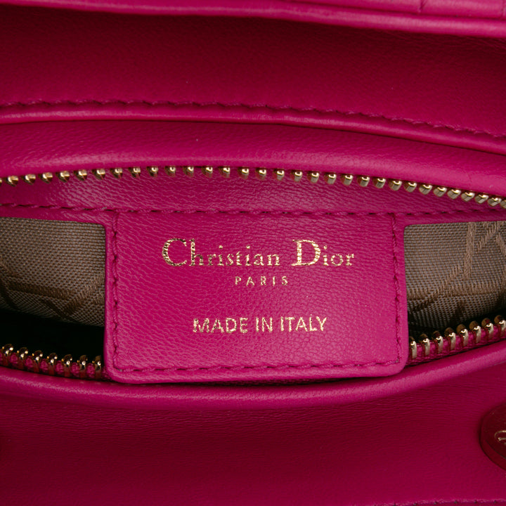 Medium Lambskin Cannage Lady Dior Pink - Gaby Paris