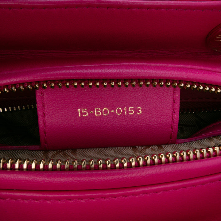 Medium Lambskin Cannage Lady Dior Pink - Gaby Paris