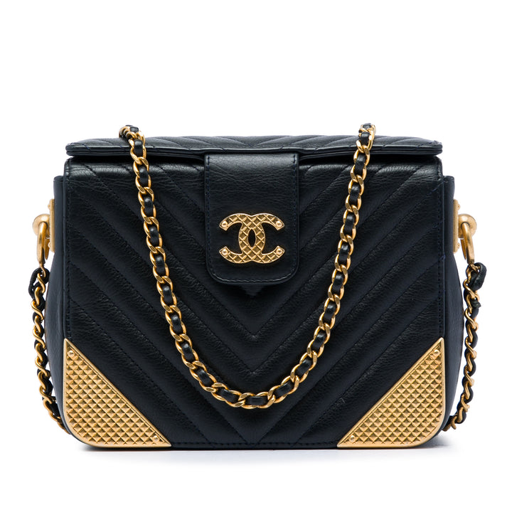 Chanel CC Chevron Cuir de veau Rock The Corners Minaudiere Sac