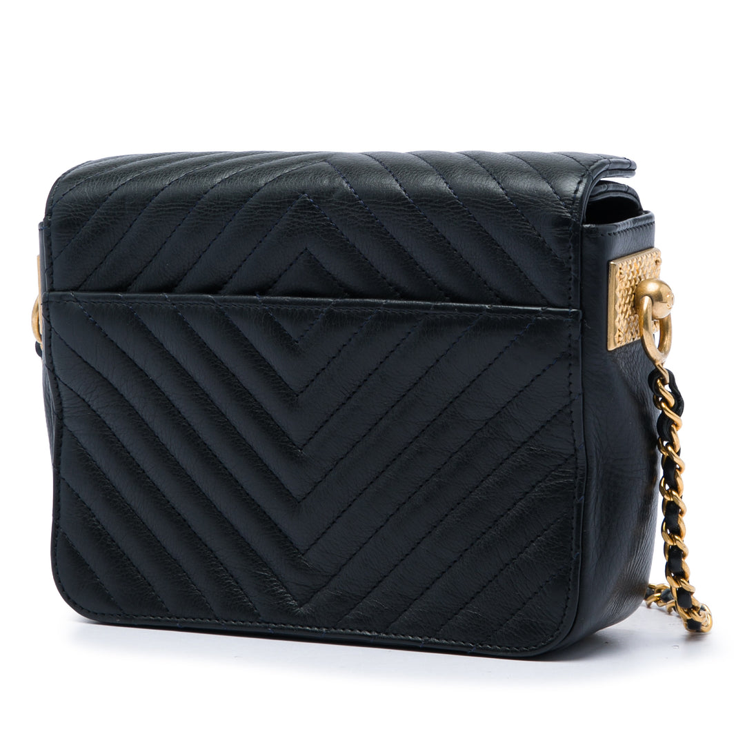 Chanel CC Chevron Cuir de veau Rock The Corners Minaudiere Sac