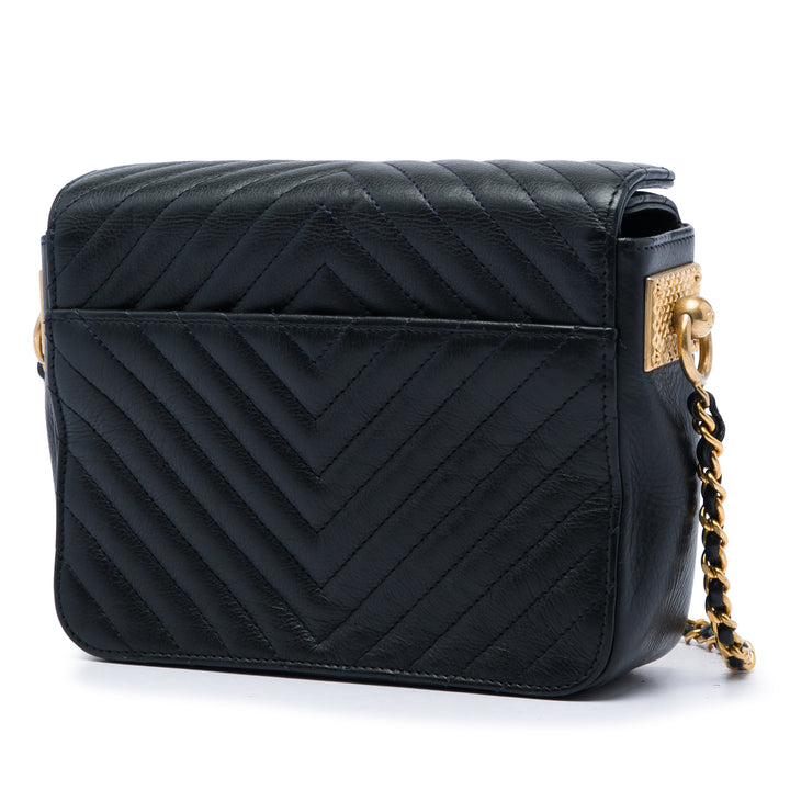 Chanel CC Chevron Cuir de veau Rock The Corners Minaudiere Sac